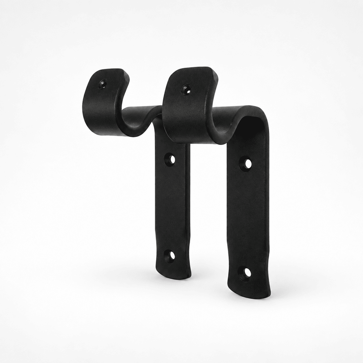 A Pair of Black Curtain Pole Hangers Wall Brackets to fit 16mm Curtain Rod Pole